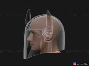 viking mandalorian helmet - buffalo horns - high quality model 3D Print Model