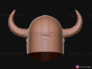 viking mandalorian helmet - buffalo horns - high quality model 3D Принт Модель