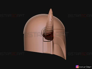 viking mandalorian helmet - buffalo horns - high quality model 3D Print Model