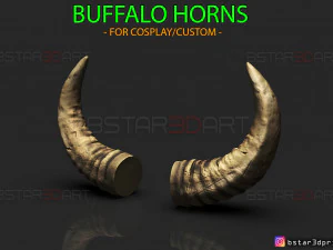 buffalo horns - satan horns - demon horns 3d print model 3D Print Model