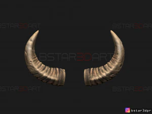 buffalo horns - satan horns - demon horns 3d print model 3D Print Model