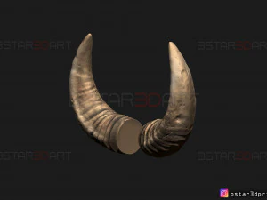 buffalo horns - satan horns - demon horns 3d print model 3D Print Model