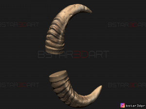 buffalo horns - satan horns - demon horns 3d print model Modelo de impresión 3D