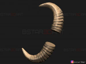 buffalo horns - satan horns - demon horns 3d print model 3D Print Model