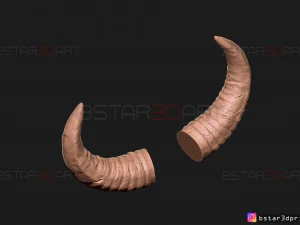 buffalo horns - satan horns - demon horns 3d print model 3D Print Model