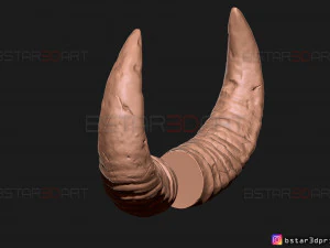 buffalo horns - satan horns - demon horns 3d print model 3D Print Model