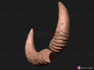 buffalo horns - satan horns - demon horns 3d print model 3D Print Model