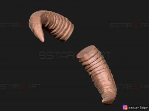 buffalo horns - satan horns - demon horns 3d print model 3D Print Model
