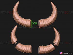 buffalo horns - satan horns - demon horns 3d print model 3D Print Model