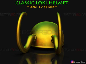 クラシック ロキ ヘルメット - ロキ テレビ シリーズ 2021 3D プリント モデル 3Dプリントモデル