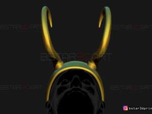classic loki helmet - loki tv series 2021 3d print model 3D Print Model