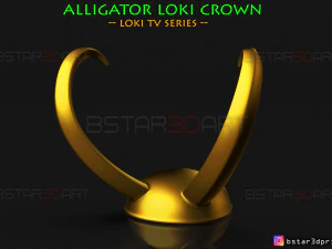 악어 로키 왕관 - 로키 TV 시리즈 2021 3D 프린트 모델 3D 프린트 모델