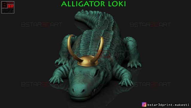 alligator loki - loki tv series - marvel comics 3d print model 3D Print Model .c4d .max .obj .3ds .fbx .stl .blend 