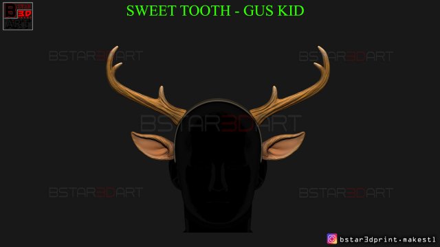 sweet tooth - gus kid cosplay 3d print model Modelo de impresión 3D .c4d .max .obj .3ds .fbx .stl .blend 