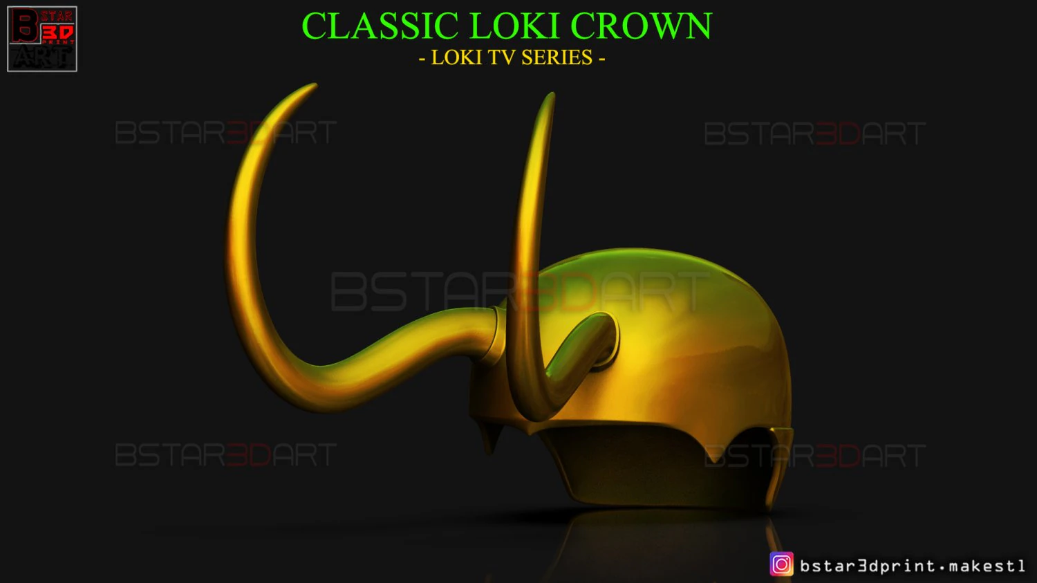 classic loki helmet - loki tv series - marvel comics 3d print model 3D Print Model .c4d .max .obj .3ds .fbx .stl .blend