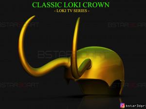 classic loki helmet - loki tv series - marvel comics 3d print model 3D Print Model