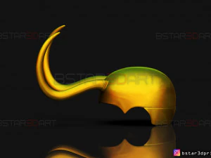 classic loki helmet - loki tv series - marvel comics 3d print model 3D Print Model