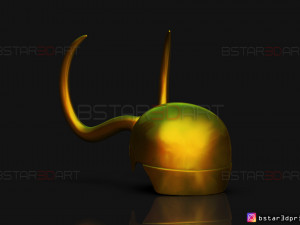 classic loki helmet - loki tv series - marvel comics 3d print model Modello di stampa 3D