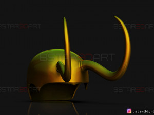 classic loki helmet - loki tv series - marvel comics 3d print model Modello di stampa 3D