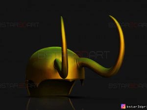 classic loki helmet - loki tv series - marvel comics 3d print model 3D Print Model
