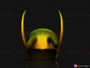 classic loki helmet - loki tv series - marvel comics 3d print model 3D Print Model