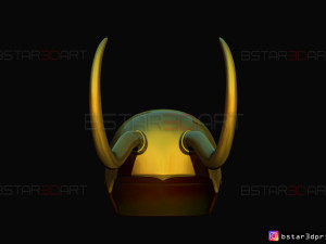 classic loki helmet - loki tv series - marvel comics 3d print model Modello di stampa 3D