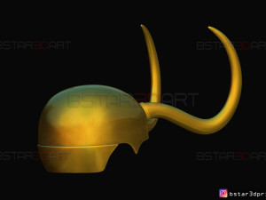 classic loki helmet - loki tv series - marvel comics 3d print model Modello di stampa 3D