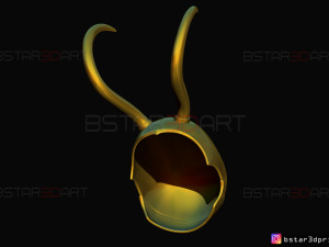 classic loki helmet - loki tv series - marvel comics 3d print model Modello di stampa 3D