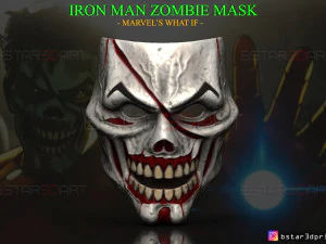 iron man zombie mask - marvel what if - high quality details 3d print model 3D Print Model