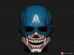 captain zombie helmet - marvel what if - high quality details 3d print model 3D Print Model