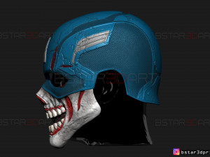 captain zombie helmet - marvel what if - high quality details 3d print model 3D Print Model