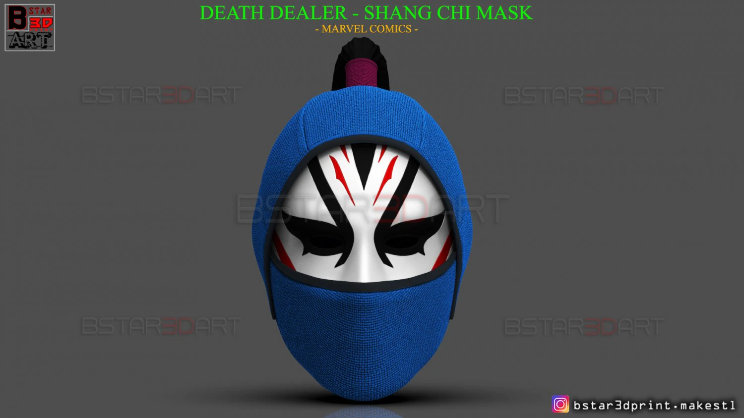 death dealer mask - shang chi cosplay - marvel comics 3d print model 3D Print Model .c4d .max .obj .3ds .fbx .stl .blend 