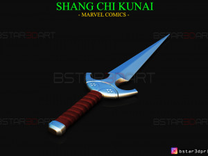 death dealer kunai - shang chi - marvel legend comics 3d print model 3D Print Model
