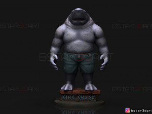 king shark - the suicide squad - dc comics - high quality details - 3d print model Modello di stampa 3D
