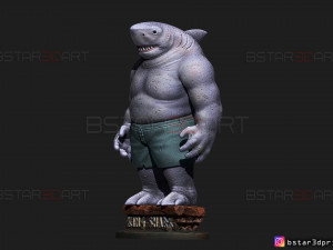 king shark - the suicide squad - dc comics - high quality details - 3d print model Modello di stampa 3D
