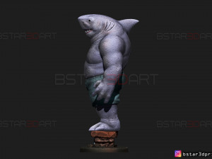 king shark - the suicide squad - dc comics - high quality details - 3d print model Modello di stampa 3D