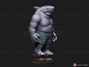 king shark - the suicide squad - dc comics - high quality details - 3d print model Modello di stampa 3D