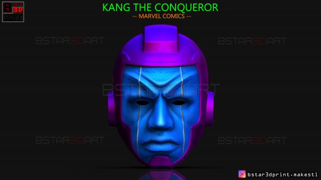 kang the conqueror helmet - marvel comics mask 3d print model Modello di stampa 3D .c4d .max .obj .3ds .fbx .stl .blend 