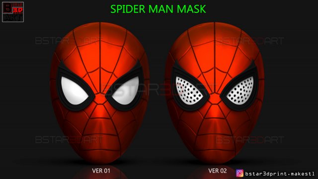 spider man mask - marvel comics 3D 打印模型 .c4d .max .obj .3ds .fbx .stl .blend 