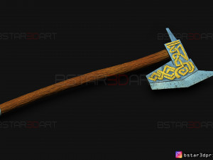 dwarven axe - the witcher cosplay 3d print model 3D Baskı Modeli