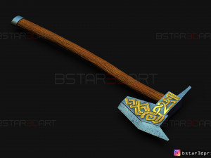 dwarven axe - the witcher cosplay 3d print model 3D Baskı Modeli