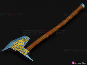 dwarven axe - the witcher cosplay 3d print model 3D Baskı Modeli