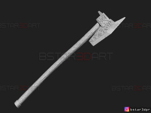dwarven axe - the witcher cosplay 3d print model 3D Baskı Modeli
