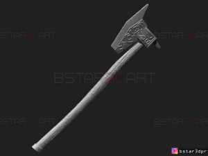 dwarven axe - the witcher cosplay 3d print model 3D Baskı Modeli