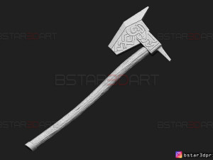 dwarven axe - the witcher cosplay 3d print model 3D Baskı Modeli