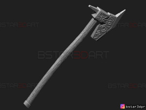 dwarven axe - the witcher cosplay 3d print model 3D Baskı Modeli