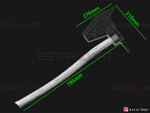 dwarven axe - the witcher cosplay 3d print model 3D Baskı Modeli