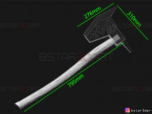 dwarven axe - the witcher cosplay 3d print model 3D Print Model