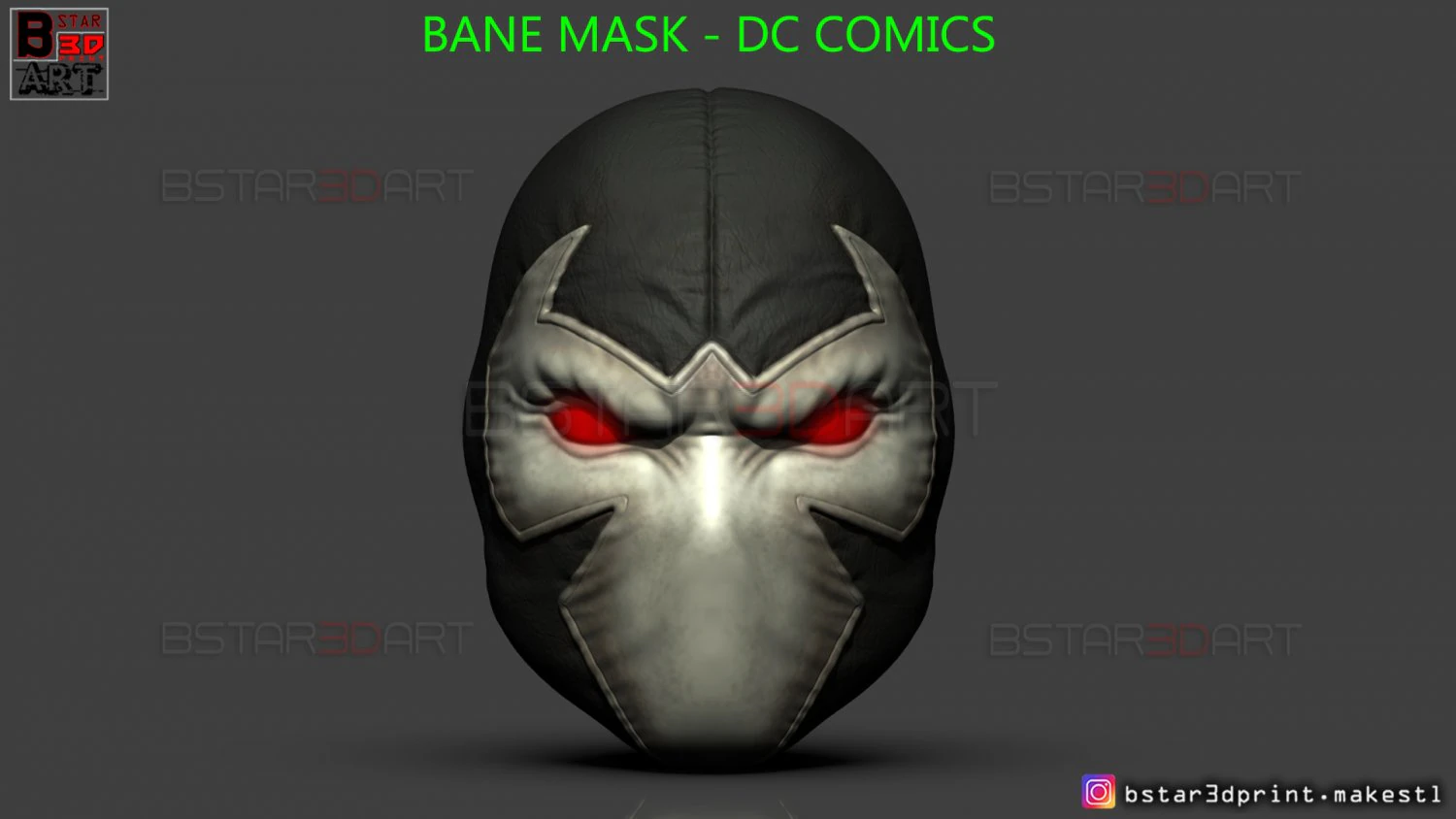 bane mask - dc comics 3d print model 3D Print Model .c4d .max .obj .3ds .fbx .stl .blend 