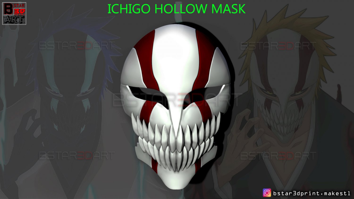 ichigo hollow mask bleach 3d model